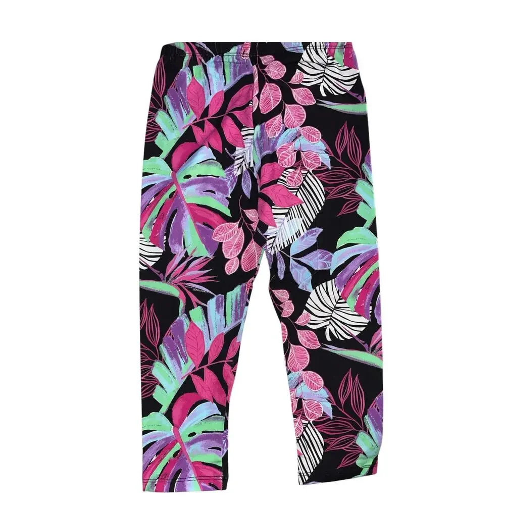 Children Place Girls Tropical Print Capri Leggings M (7/8)